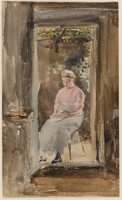 Pink Note: Shelling Peas by James Abbott McNeill Whistler